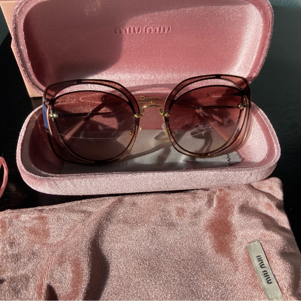 Miu Miu Pink Cutout Sunglasses